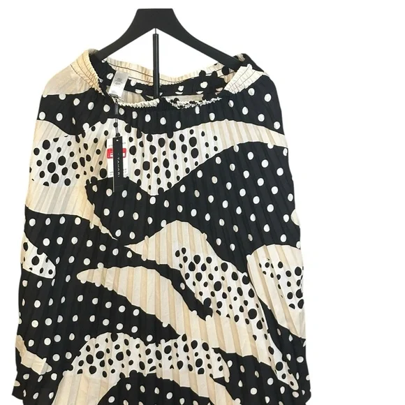 Tahari Black and Cream Polka Dot Midi Skirt - Picture 7 of 11